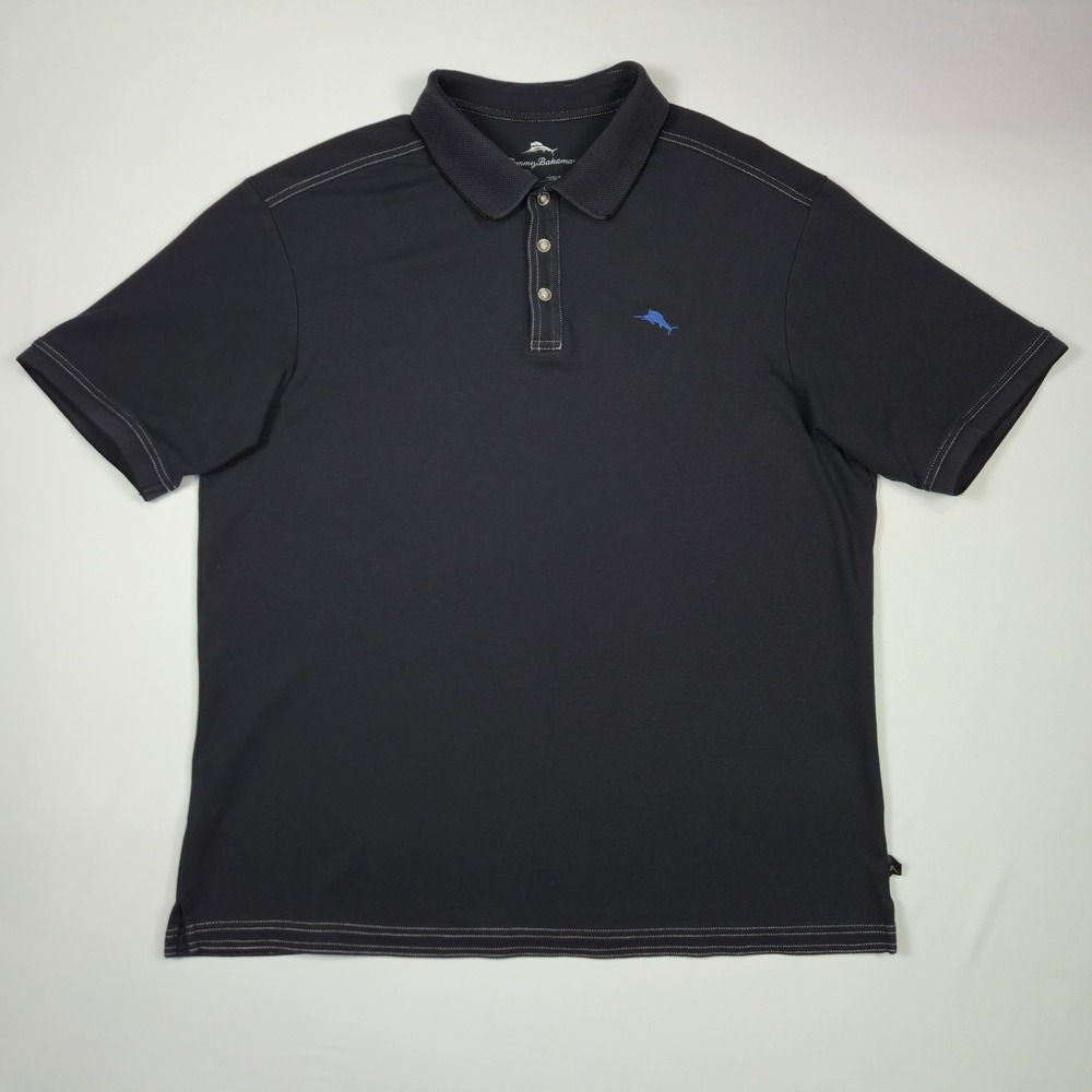 Tommy Bahama SeaPima Cotton Navy Polo Shirt Mens XL Soft Luxury Resort‎ Wear